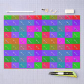 Kleurrijke Daisy Squares, Abstract Bloemenpatroon Tissuepapier (Craft)