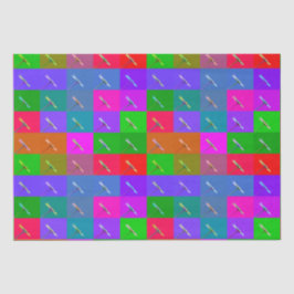 Kleurrijke Daisy Squares, Abstract Bloemenpatroon Tissuepapier