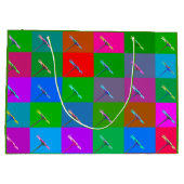 Kleurrijke Daisy Squares, Abstracte kleine lettert Groot Cadeauzakje (Achterkant)