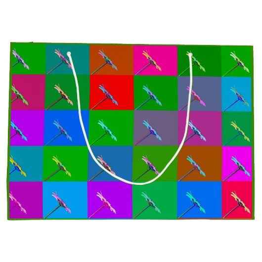 Kleurrijke Daisy Squares, Abstracte kleine lettert Groot Cadeauzakje (Achterkant)