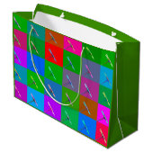 Kleurrijke Daisy Squares, Abstracte kleine lettert Groot Cadeauzakje (Achterkant Gekanteld)