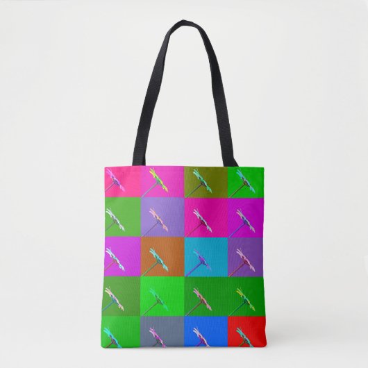 Kleurrijke Daisy Squares, Elegant en Fun Abstract Tote Bag (Voorkant)