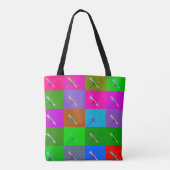 Kleurrijke Daisy Squares, Elegant en Fun Abstract Tote Bag (Achterkant)
