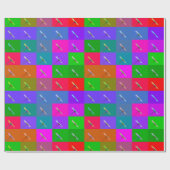 Kleurrijke Daisy Squares Elegante Abstracte Bloeme Cadeaupapier (Vlak)