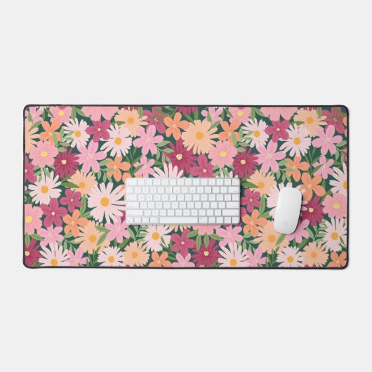 Kleurrijke daisy wildflower botanische bureaumat (Keyboard & Muis)