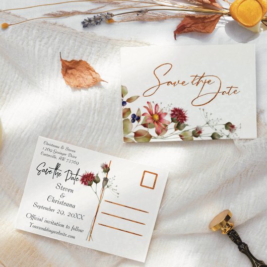 Kleurrijke Daisy Wildflower Waterverf Bloemen Aankondigingskaart