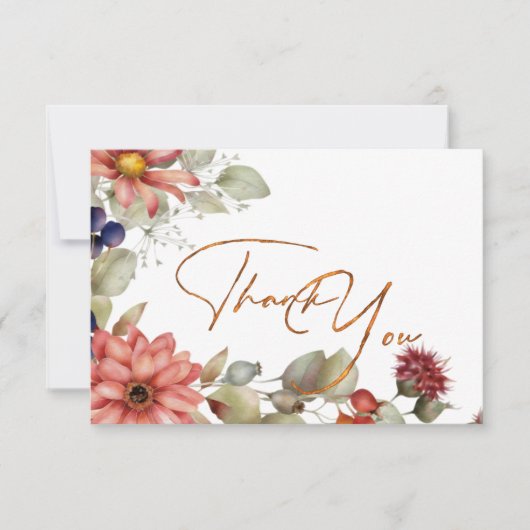 Kleurrijke Daisy Wildflower Waterverf Bloemen Bedankkaart (Voorkant)