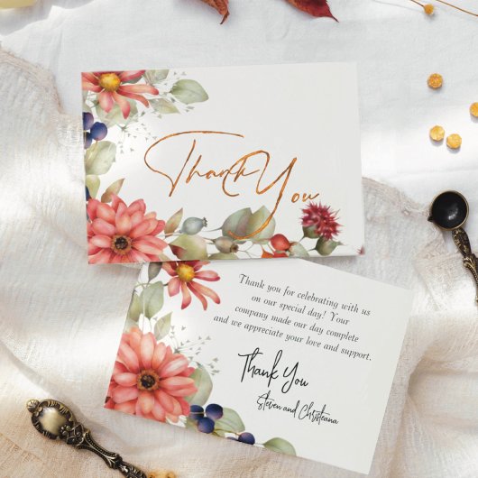 Kleurrijke Daisy Wildflower Waterverf Bloemen Bedankkaart