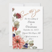 Kleurrijke Daisy Wildflower Waterverf Bloemen Foto Save The Date (Voorkant)