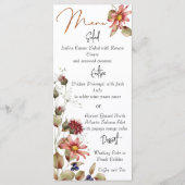 Kleurrijke Daisy Wildflower Waterverf Bloemen Menu (Voorkant)