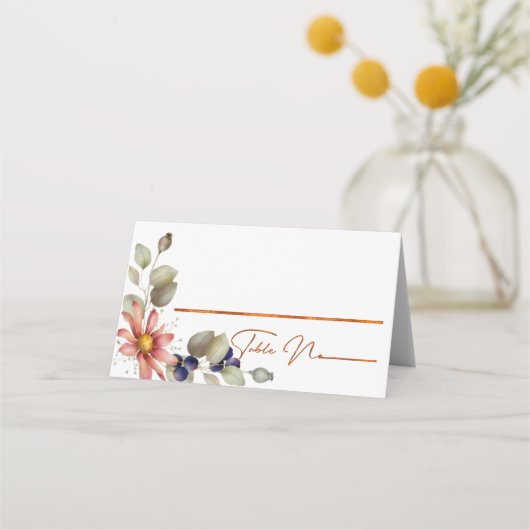 Kleurrijke Daisy Wildflower Waterverf Bloemen Plaatskaartje (Voorkant)