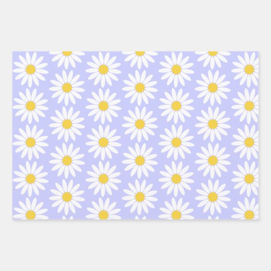 Kleurrijke Daisy Wrapping Paper Flat Sheet Set van (Voorkant 2)