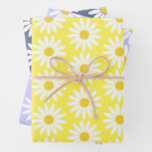 Kleurrijke Daisy Wrapping Paper Flat Sheet Set van (In situ)
