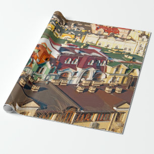 Kleurrijke daken in de winter in Kiev, Oekraïnevar Cadeaupapier
