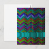 Kleurrijke damast chevron briefkaart (Voorkant / Achterkant)