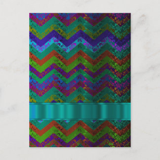 Kleurrijke damast chevron briefkaart