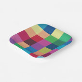Kleurrijke dambordpatroonpartij papieren bordje (Gebogen)
