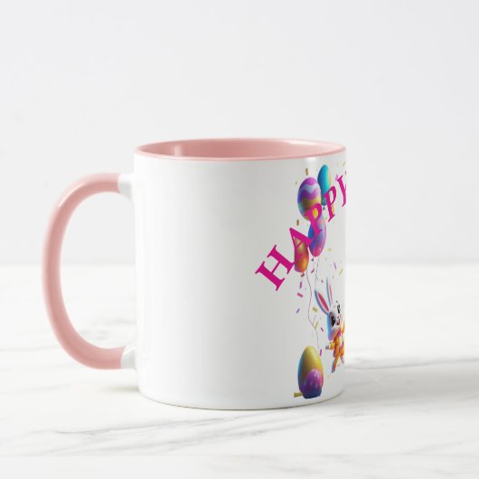 Kleurrijke Dancing Easter Bunnies Party Mok (Links)
