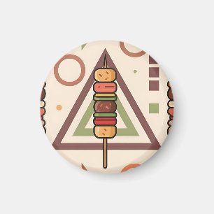 Kleurrijke Dango-spiezen Geometrisch Patroon Magneet