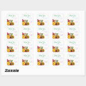 Kleurrijke Dank Je Waterverf Bloemen Rozen Script Vierkante Sticker (Vel)