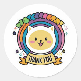 Kleurrijke Dank Je Wel Klassieke Ronde Sticker