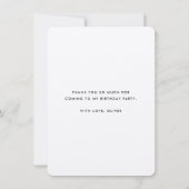 Kleurrijke Dank Kinderen Verjaardagsfeest Dankkaar Bedankkaart (Achterkant)