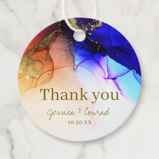 Kleurrijke Dank u & Bericht bruiloft Bedankjes Labels (Voorkant)