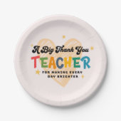 Kleurrijke Dank u Leraar Papier Bord (Voorkant)