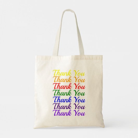 Kleurrijke dank u regenboog tote bag (Achterkant)