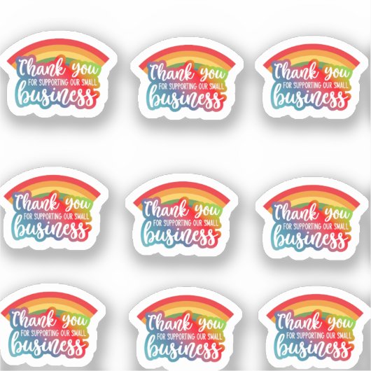 "Kleurrijke dank u Stickers (Voorkant)