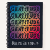 Kleurrijke Dankbaarheid Gepersonaliseerde Naam Notitieboek (Voorkant)