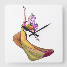 Kleurrijke Dans Abstracte Muur Klok