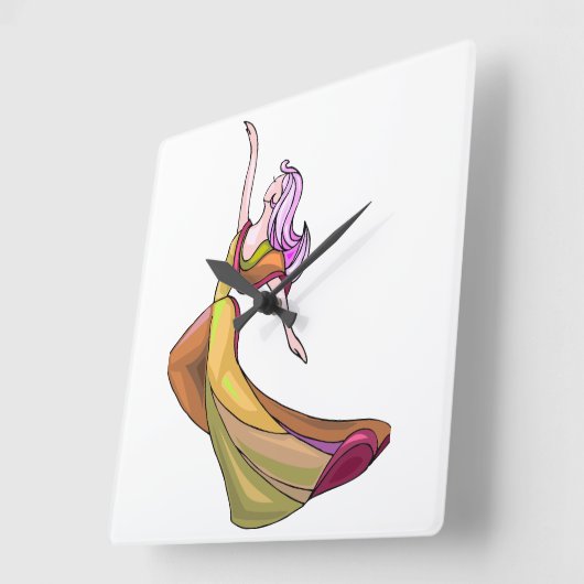 Kleurrijke Dans Abstracte Muur Klok (Hoek)