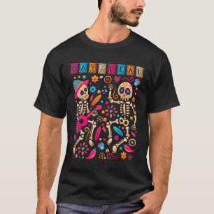 Kleurrijke dansende Mexicaanse skeletten - Kute Da T-shirt