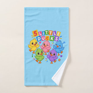 Kleurrijke Dansende Vijf kleine eendjes Bad Handdoek
