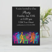 Kleurrijke dansers kaart (Staand voorkant)