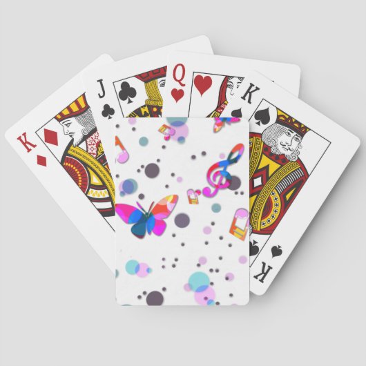 Kleurrijke dansmuziek pokerkaarten (Achterkant)