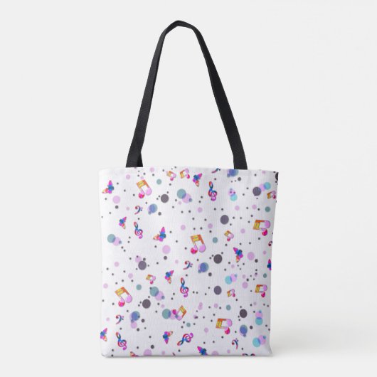 Kleurrijke dansmuziek tote bag (Achterkant)