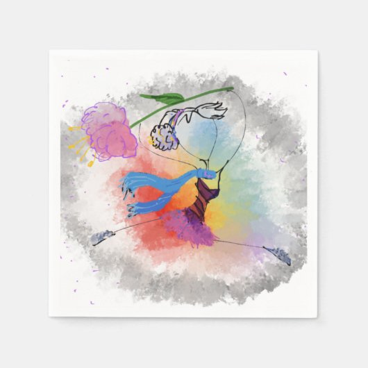 Kleurrijke dansservet servet (Voorkant)