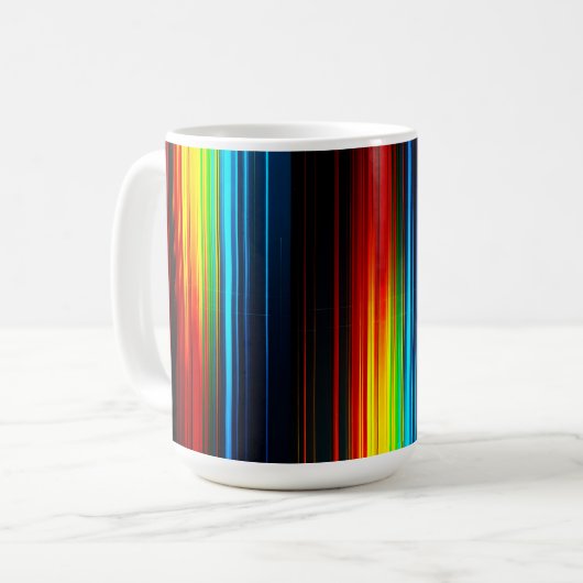 Kleurrijke Data Glitch Kunst Koffiemok (Voorkant links)
