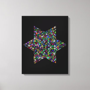 Kleurrijke Davidster Canvas Afdruk
