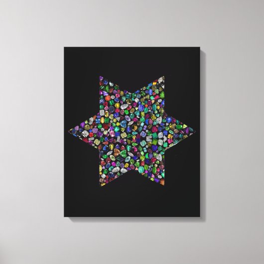 Kleurrijke Davidster Canvas Afdruk (Voorkant)