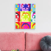 Kleurrijke Davidster ontwerpprint Canvas Afdruk (Insitu (Woonkamer))