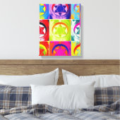 Kleurrijke Davidster ontwerpprint Canvas Afdruk (Insitu (Slaapkamer))