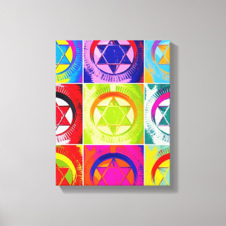 Kleurrijke Davidster ontwerpprint Canvas Afdruk