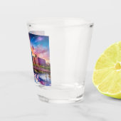 Kleurrijke Dayton Silhouette Abstracte Kunst Shot Glas (Rechts)