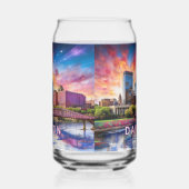 Kleurrijke Dayton Skyline Blikvorm Glas (Rechts)