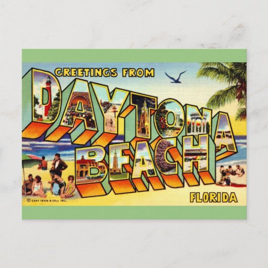 Kleurrijke Daytona Beach Florida ansichtkaart Briefkaart (Voorkant)