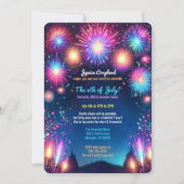 Kleurrijke Dazzling Fireworks 4th of July Party Kaart (Voorkant)