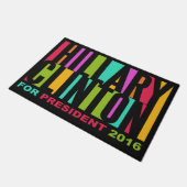 Kleurrijke de deurmat van Hillary Clinton 2016 (Schuin)